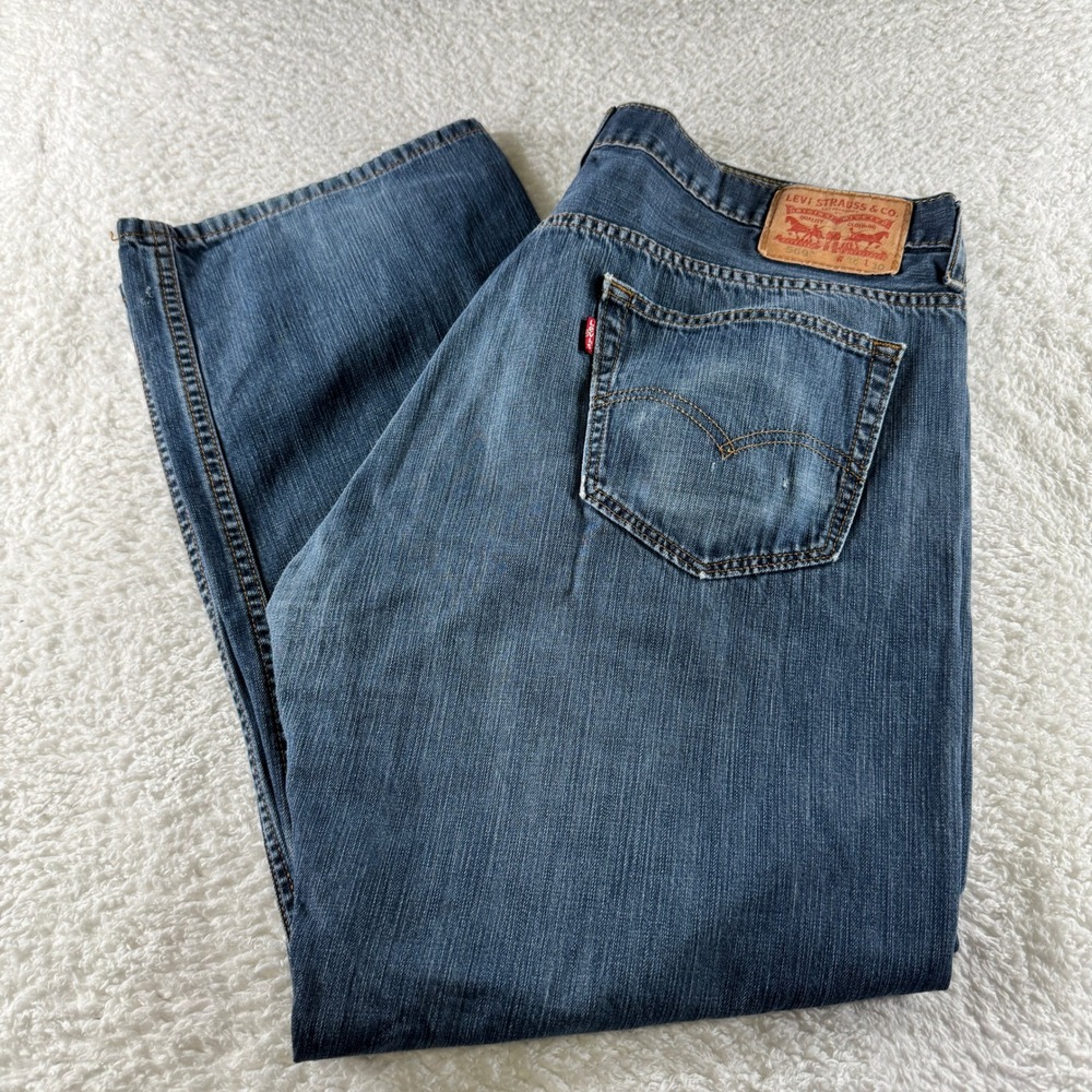 Levi's Men's 569 Jeans Size 36x28 Straight Leg (36x30 tag) Cotton Blue Loose Fit